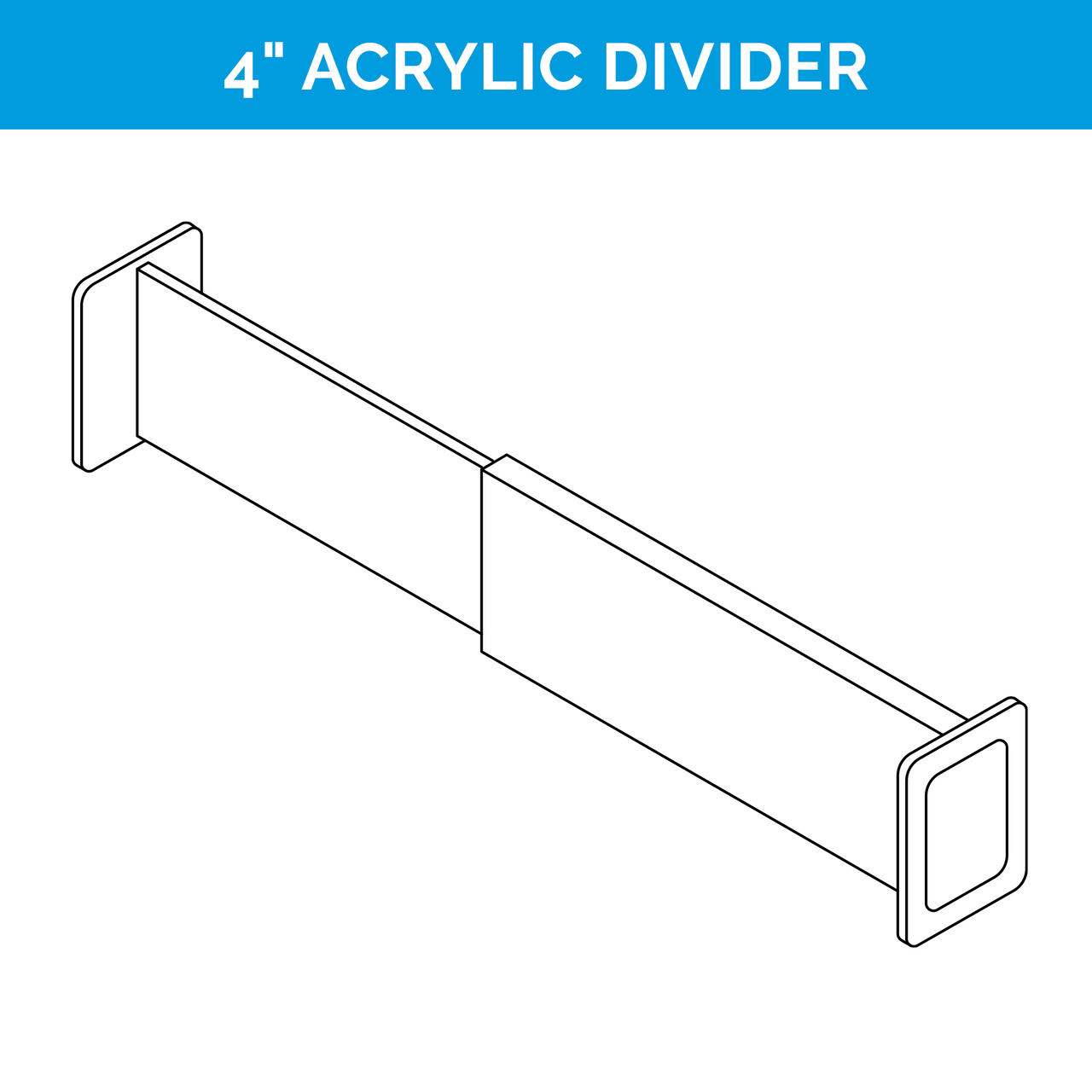 4" acrylic drawer divider