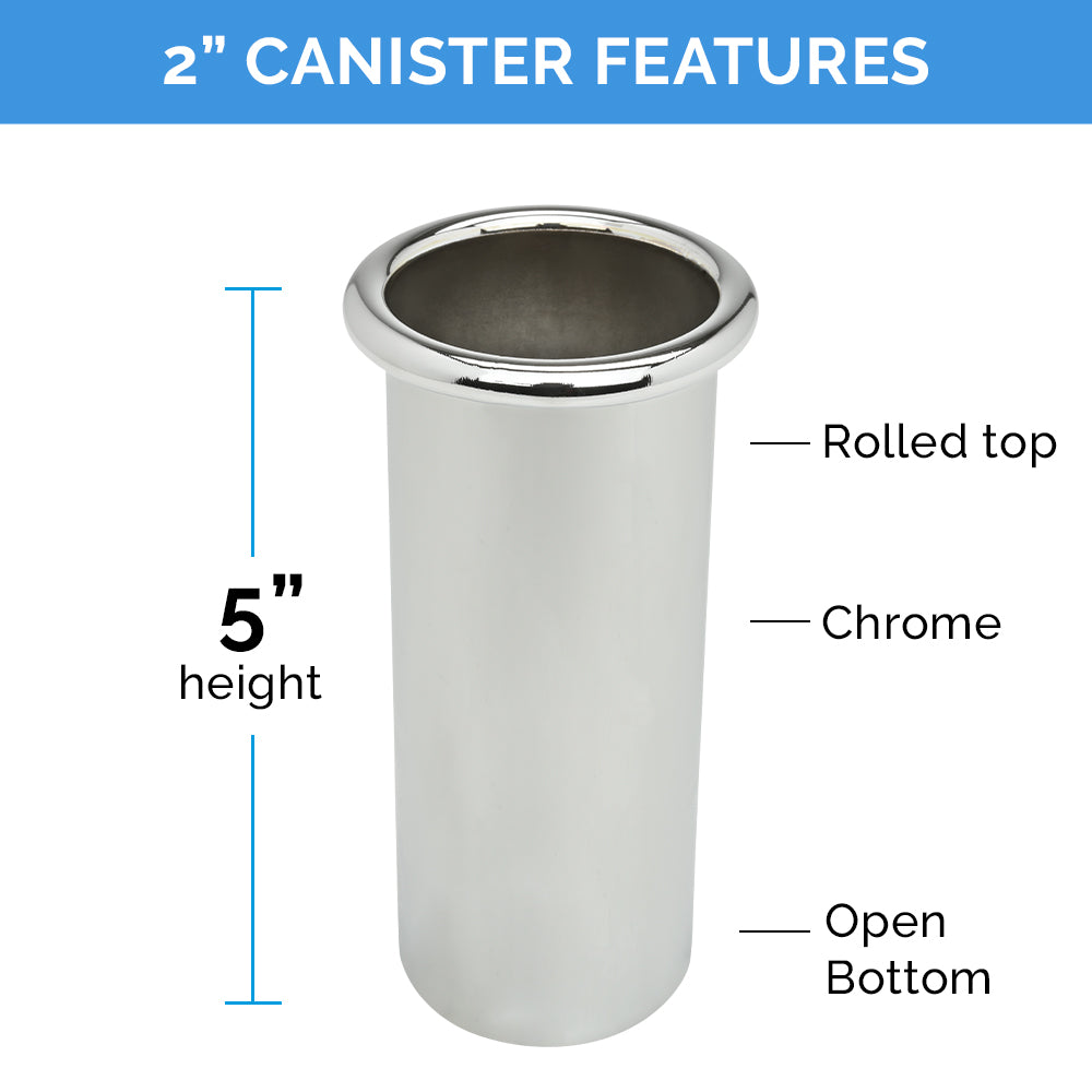 Docking Drawer Chrome Open Bottom Canisters