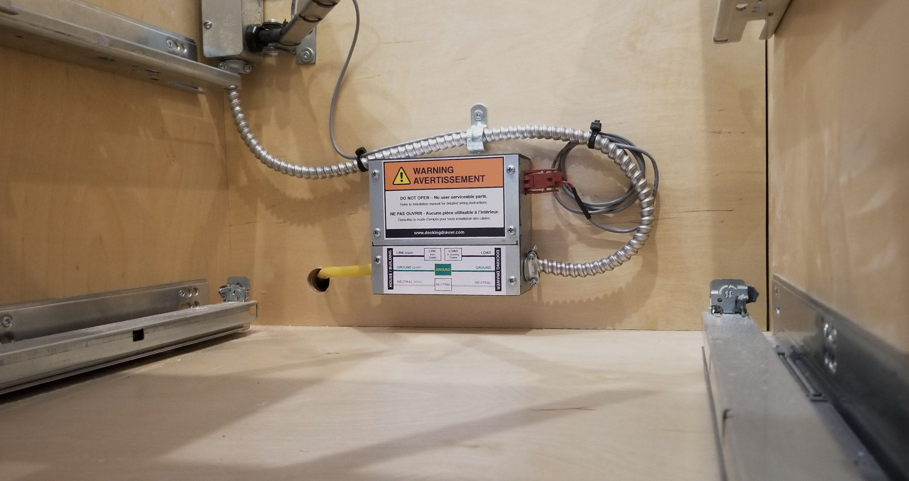 Safety Interlock Box installed in cabinet