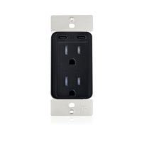 Thumbnail for 15 amp Tamper Resistant Outlet - (2) 65W USB-C & (2) AC