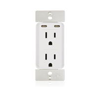 Thumbnail for 15 amp Tamper Resistant Outlet - (2) 65W USB-C & (2) AC