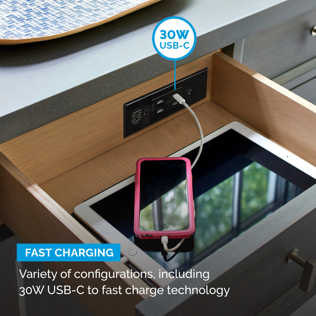 15 amp Blade Outlet 30W Fast Charging Benefits.