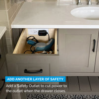 Thumbnail for add another layer of safety to bathroom outlets to power off when the drawer closes