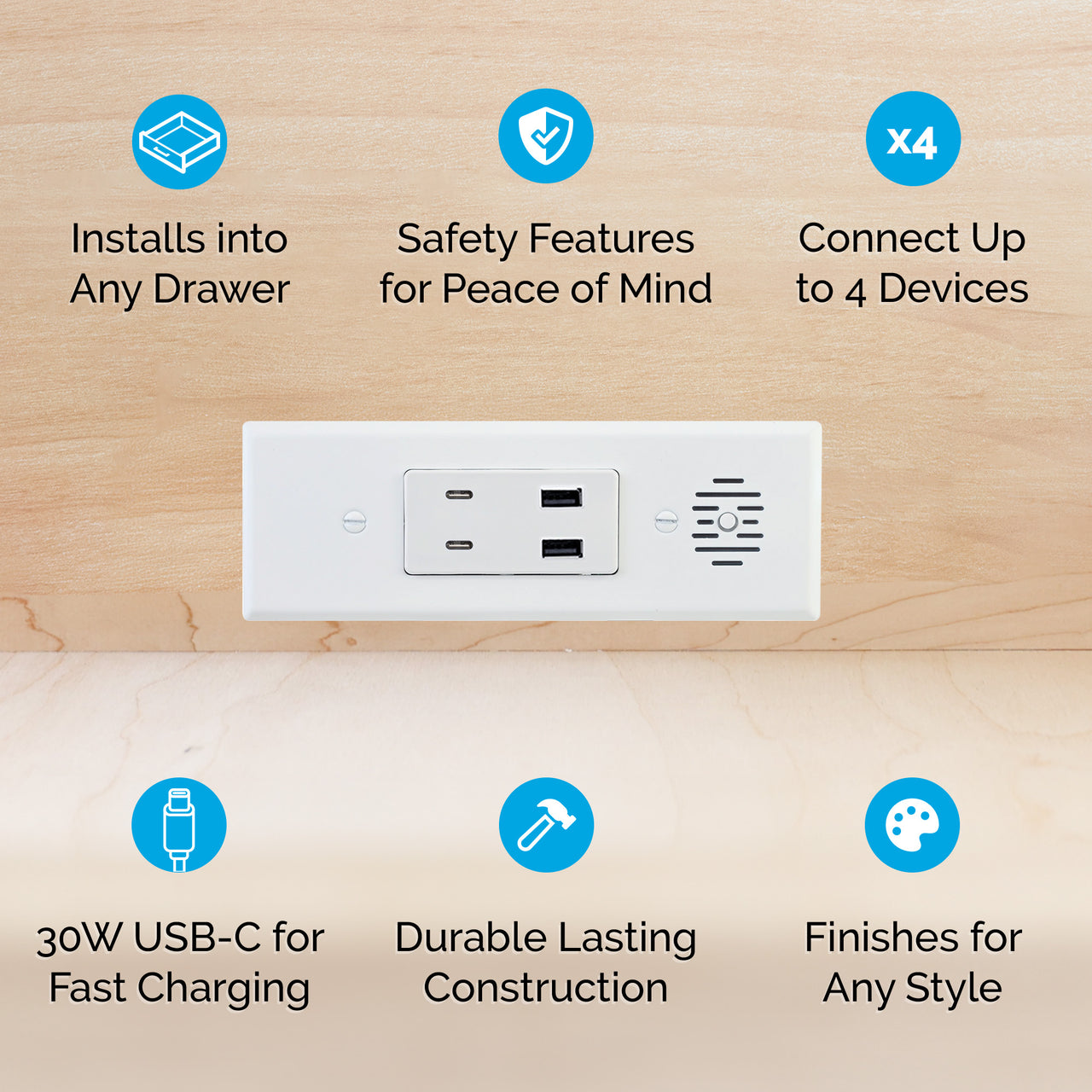 15 amp Blade Outlet USB only features.