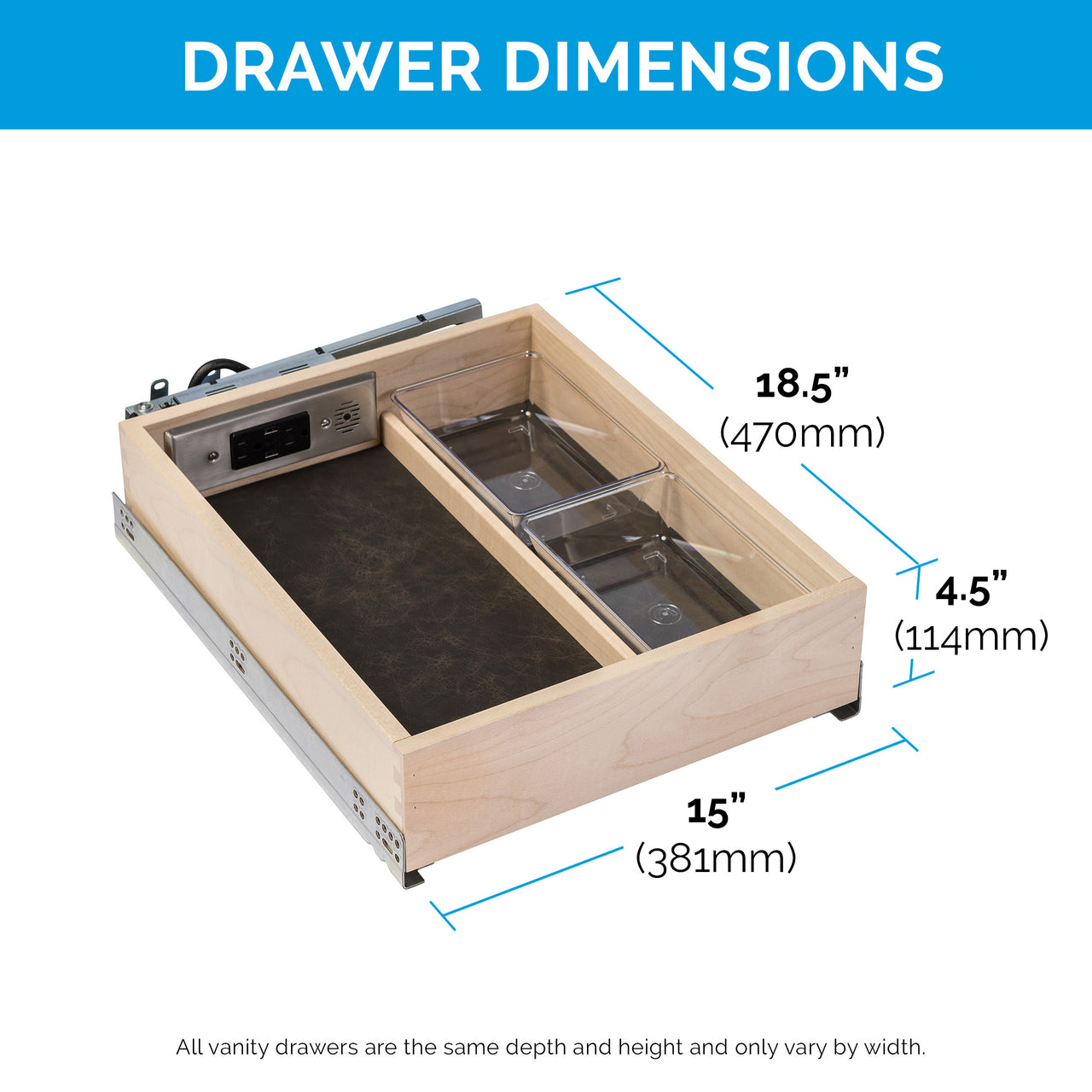 Preconfigured Vanity Drawer for Framed Cabinets