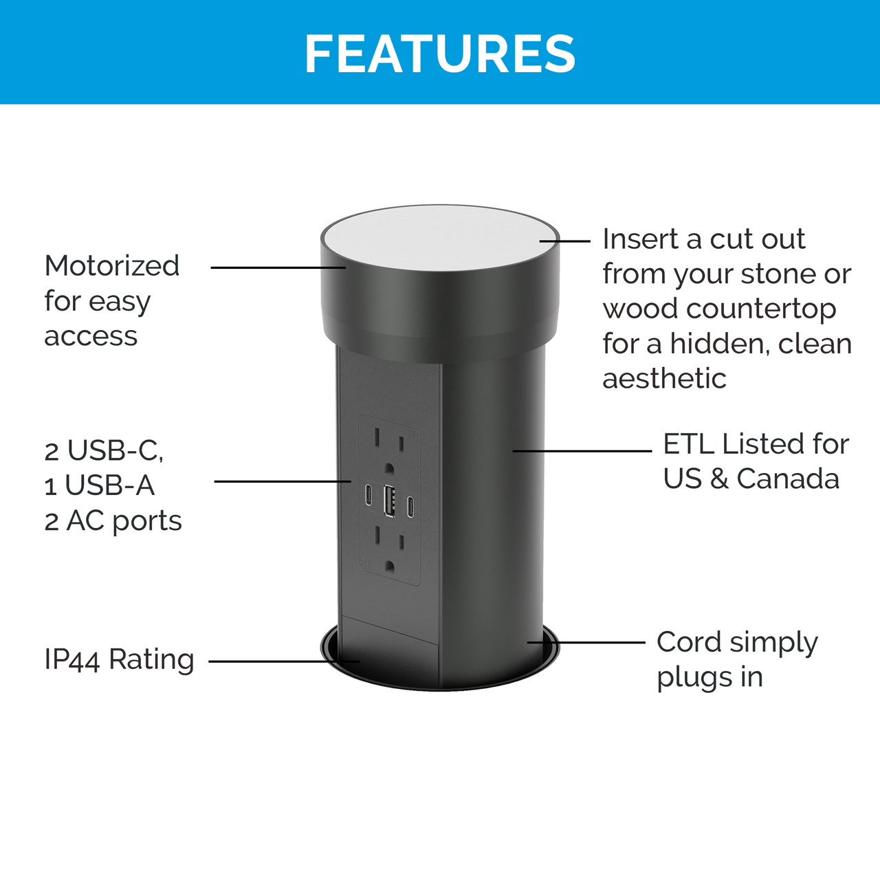 Point Pod Connect Pop-Up Outlet | Docking Drawer