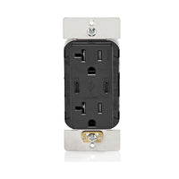 Thumbnail for Leviton T5836 60W Dual USB-C with Power Delivery (PD) In-Wall Charger with 20 Amp, 125 Volt Tamper-Resistant Outlet