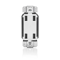 Thumbnail for Leviton USB4P 4.2A 4-Port USB Type-A Wall Outlet Charger