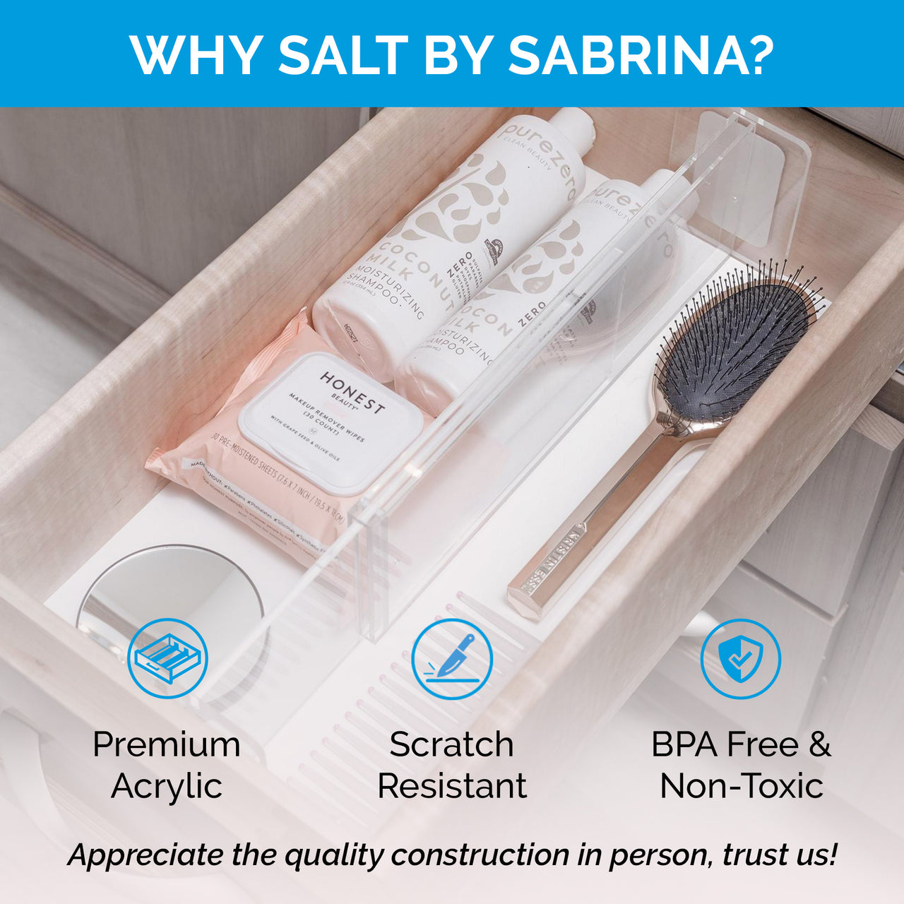 Salt by Sabrina acrylic drawer divider