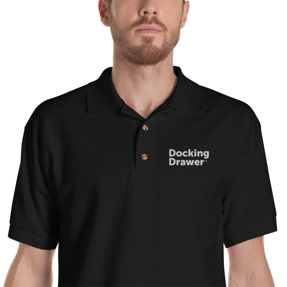 Docking Drawer Embroidered Polo Shirt (Black)