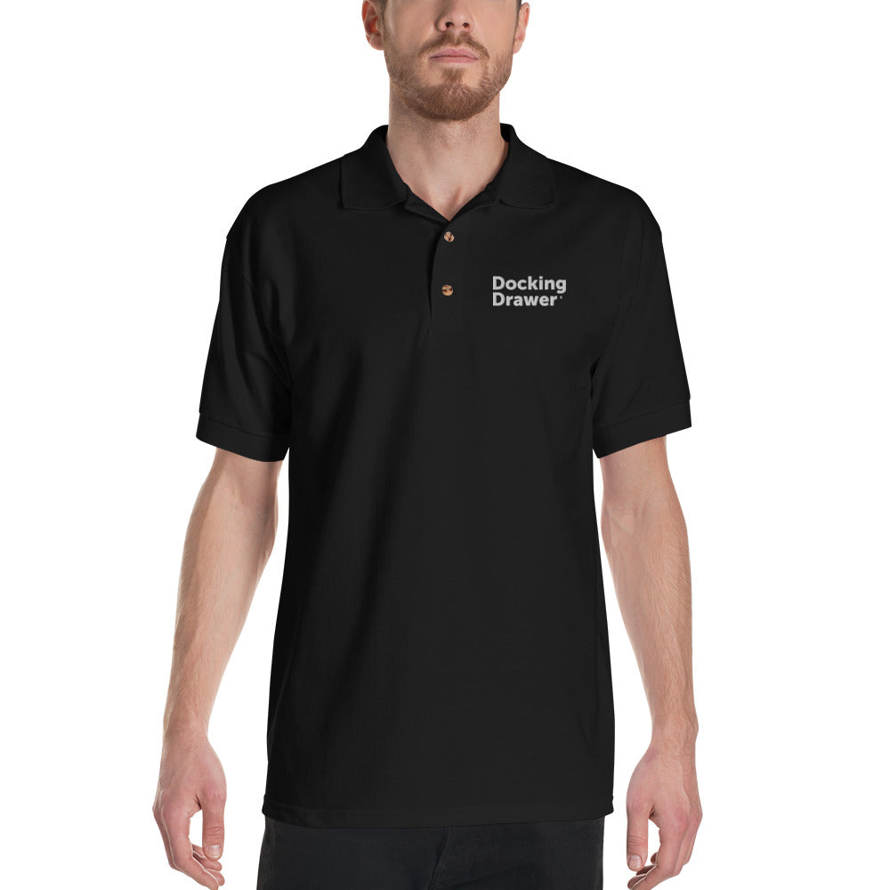 Docking Drawer Embroidered Polo Shirt (Black)